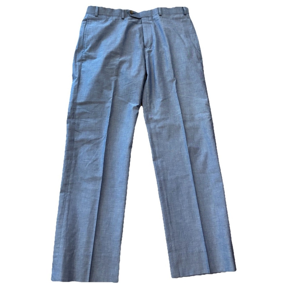 Brooks Brothers Pants Mens 36x29 Blue Fitzgerald Fit Flat Front 100% Cotton